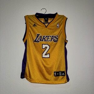 Adidas Gold and Purple Basketball Jersey